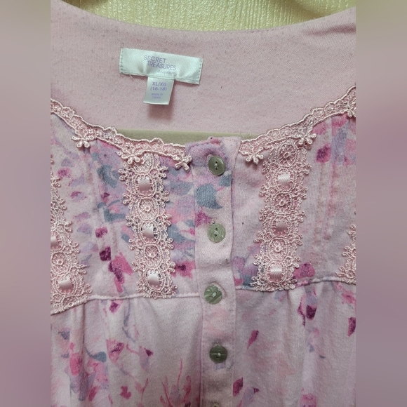 Pink Floral Long Sleeve Nightgown - Picture 3 of 4
